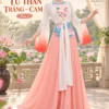trang phục tứ thân trắng cam đẹp