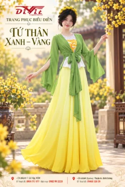 Tứ thân nữ xanh vàng cho thuê