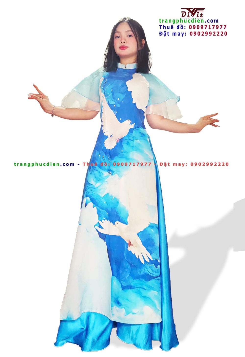 Áo dài hòa bình cho thuê
