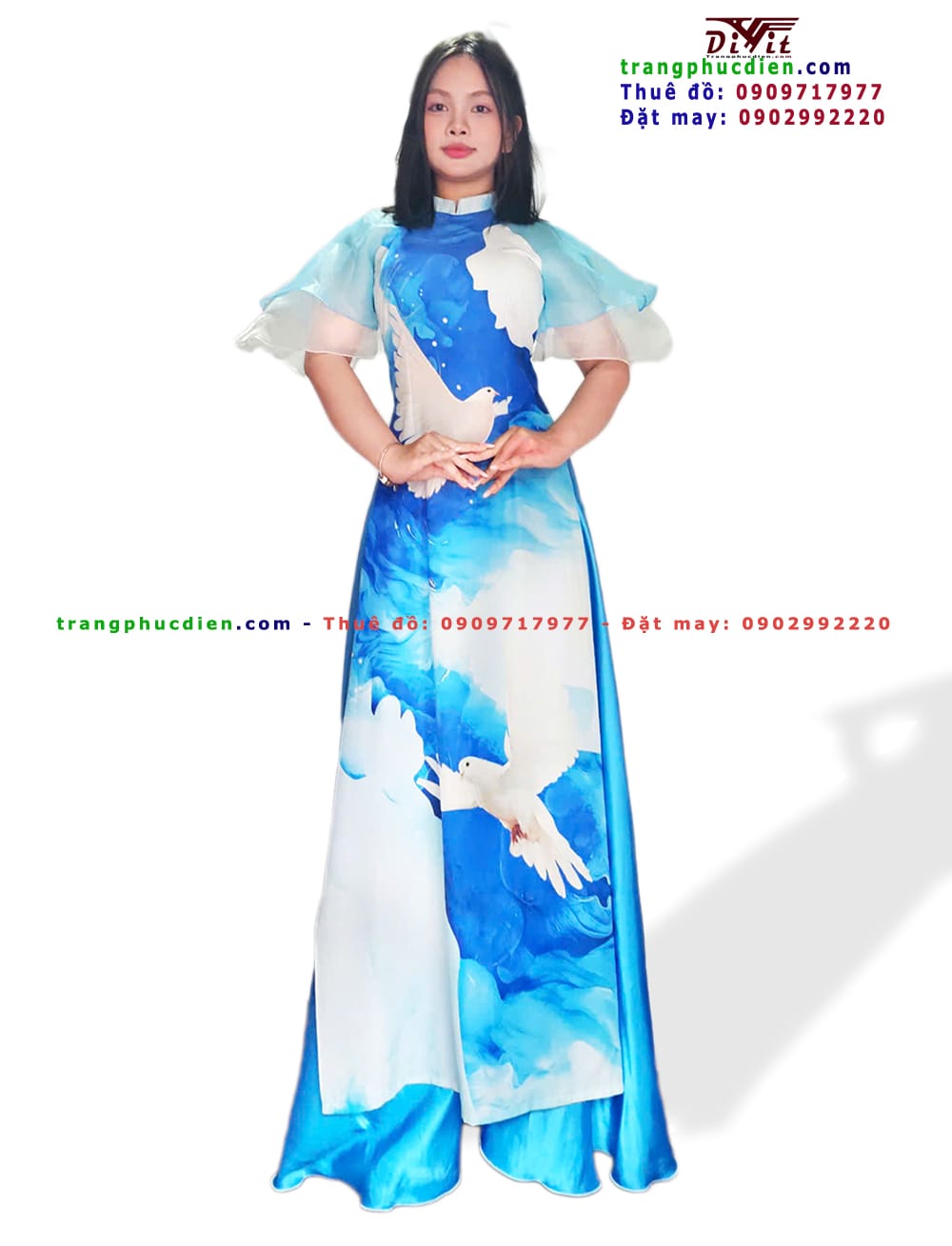 Áo dài hòa bình cho thuê