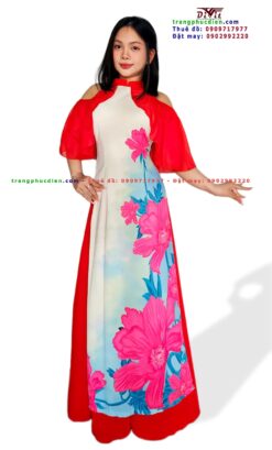 Áo dài múa nữ hở vai