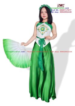Cho thuê yếm quần ống loe trắng xanh lá