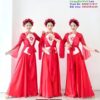 Trang phục tứ thân phối quần ống rộng đỏ trắng