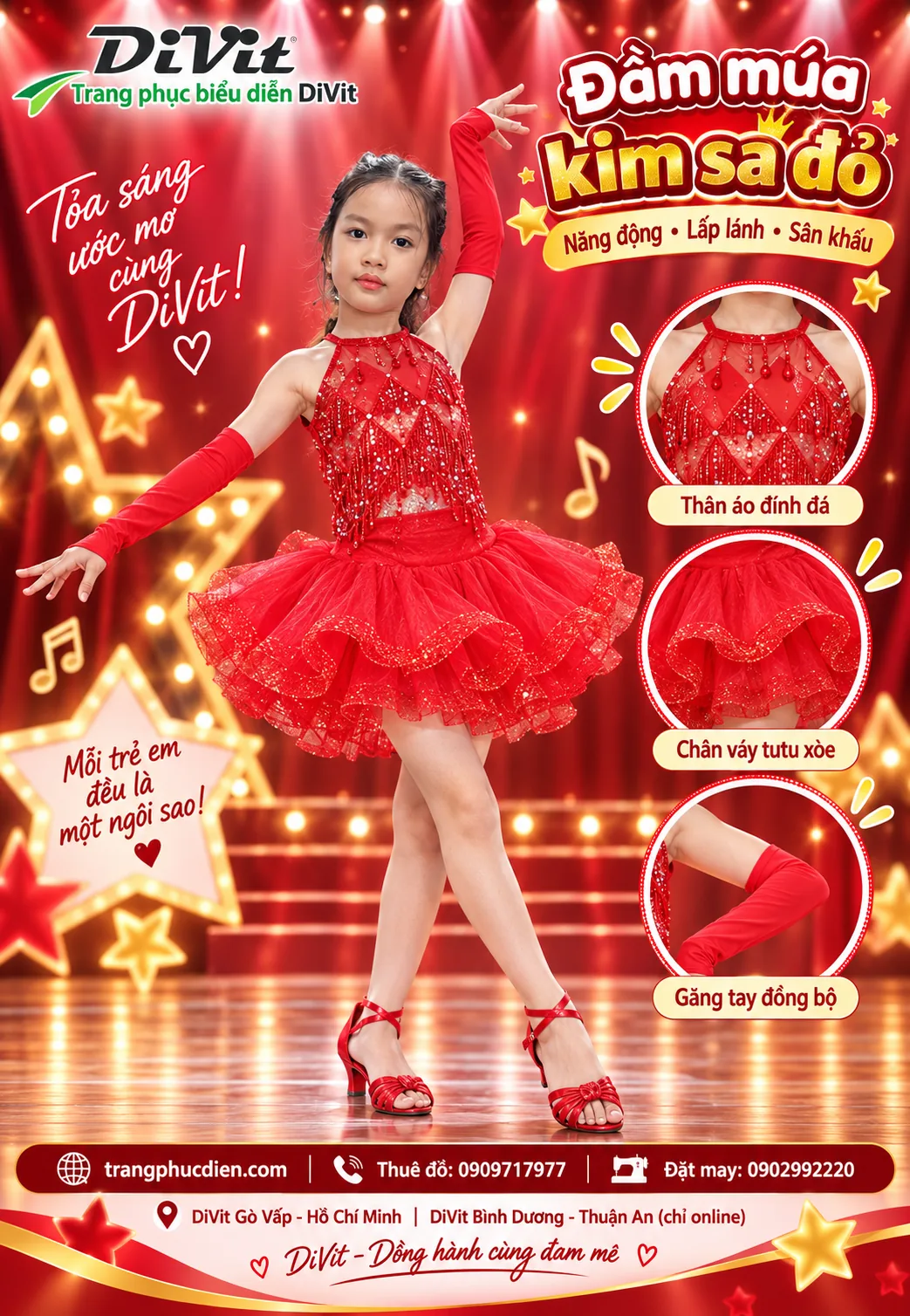 Đầm múa bé gái mầm non