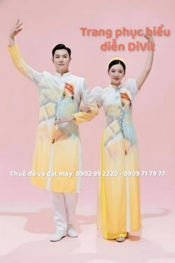Áo dài cặp nam nữ múa nhóm