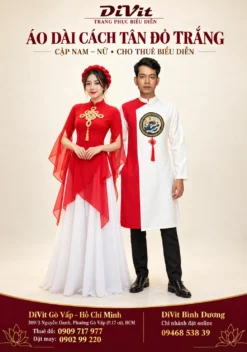 Cặp trang phục múa đỏ trắng