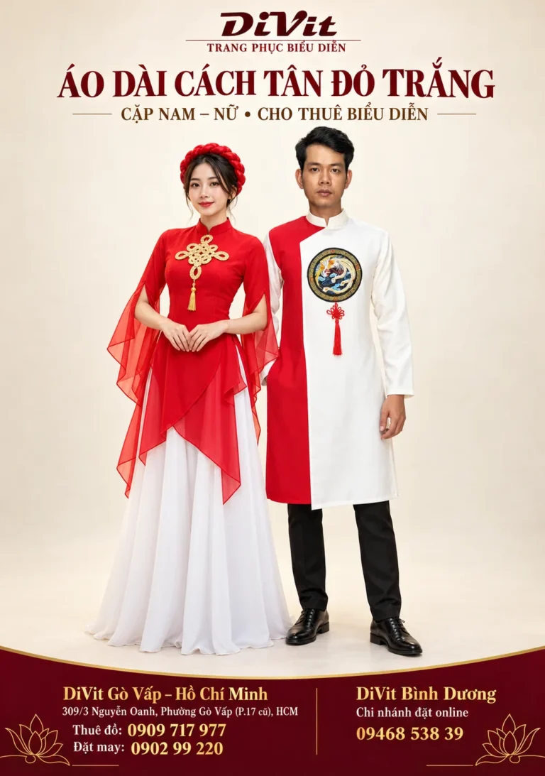Cặp trang phục múa đỏ trắng