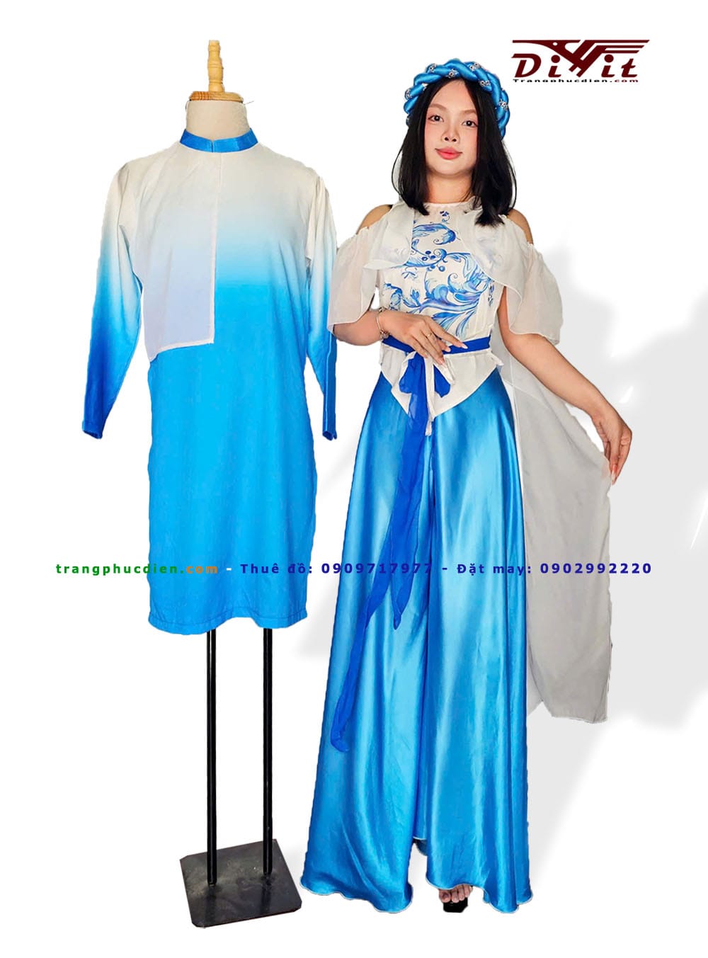 Cho thuê yếm áo dài múa cặp HCM-Bình Dương