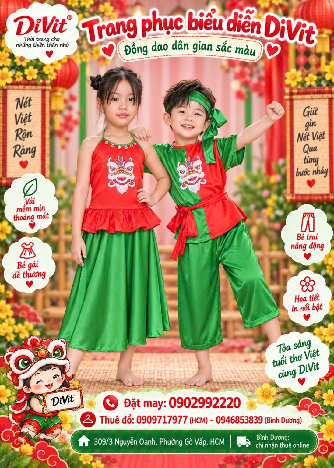 Cho thuê đồ múa đồng dao cặp bé trai gái — ảnh 2/2