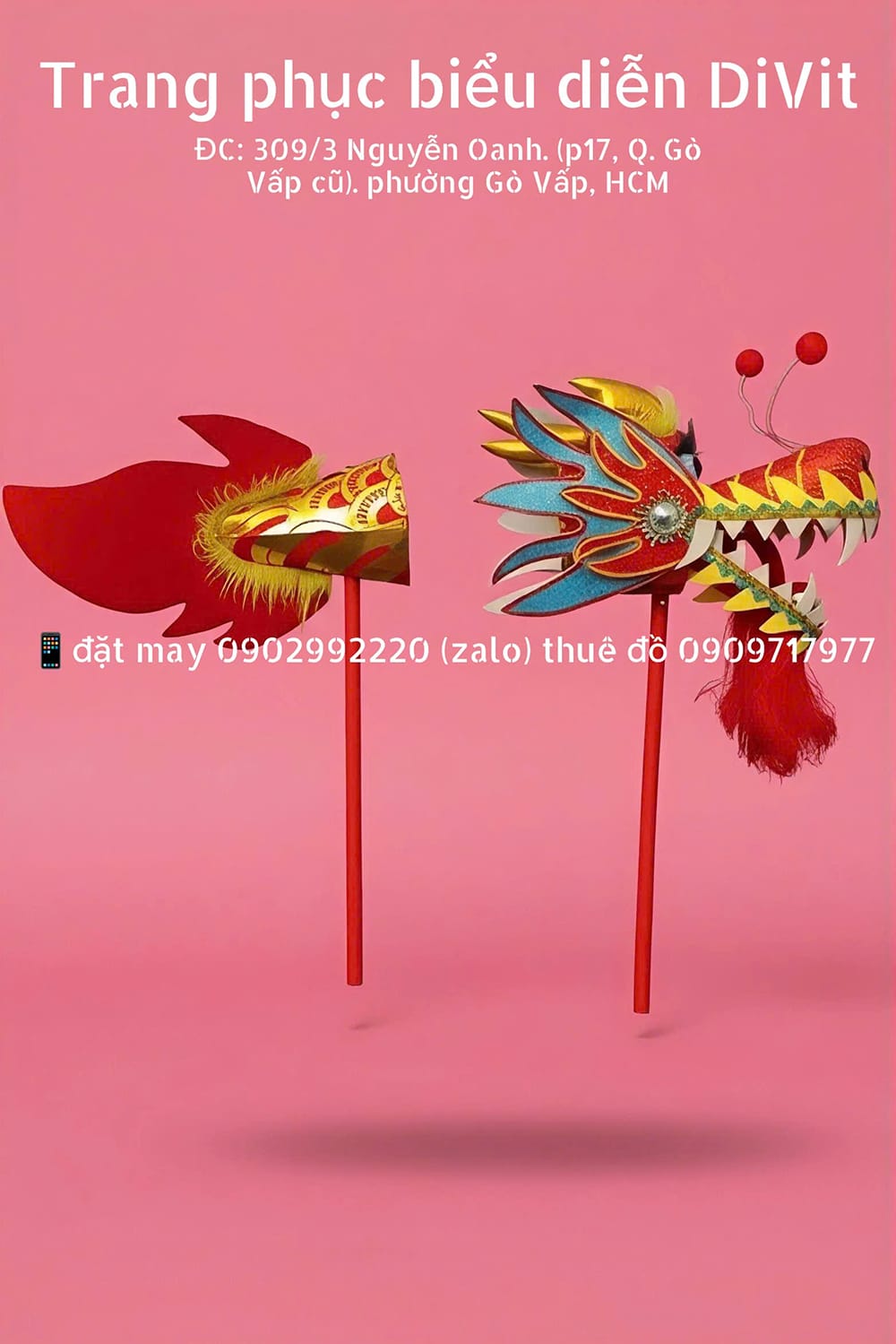 Đầu đuôi rồng dùng để múa rồng