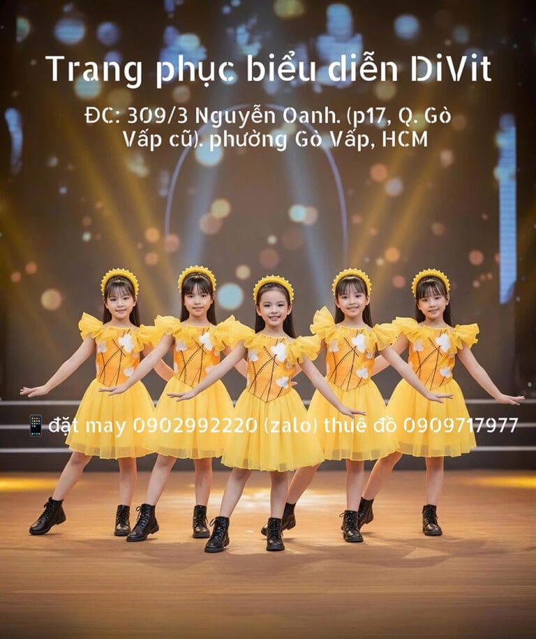 Váy bồng vàng trẻ em