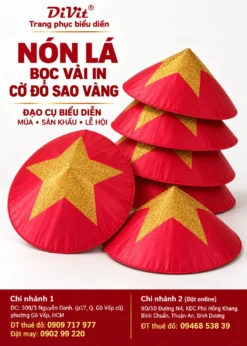 Nón lá bọc vải in cờ đỏ sao vàng