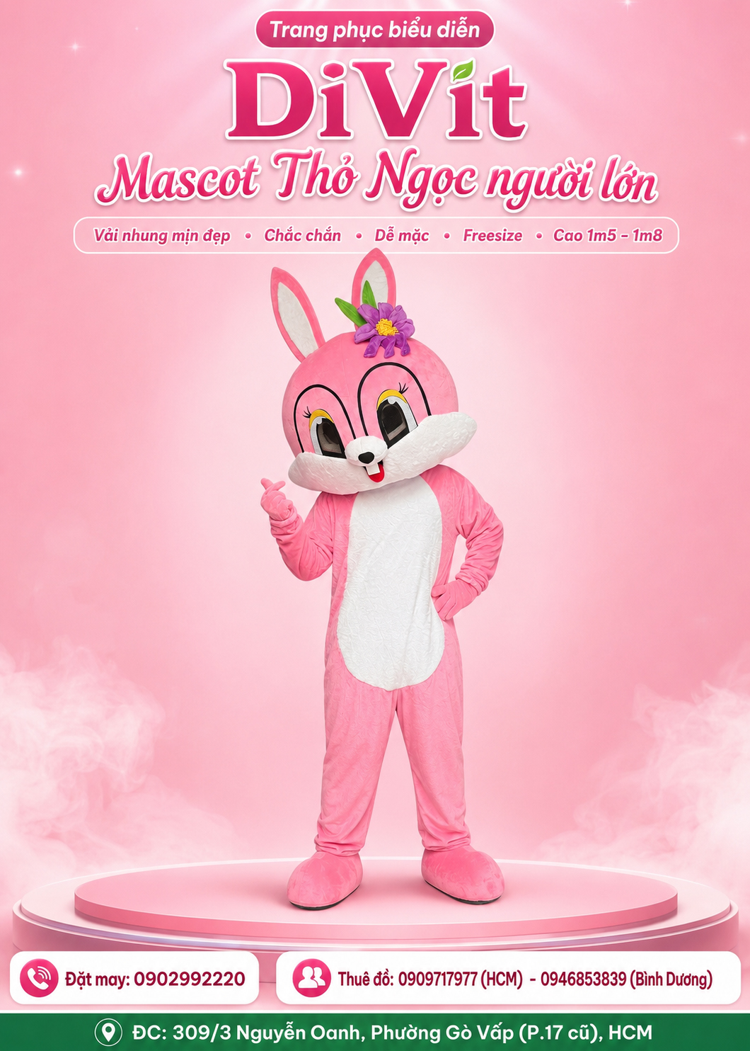 Trang phục Mascot thỏ ngọc