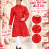 Áo dài cách tân nam đỏ