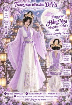 Cho thuê áo Hằng Nga tím