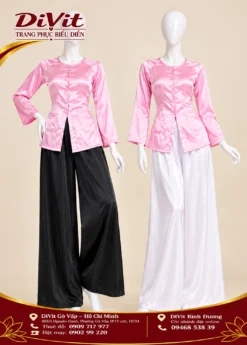 Thuê áo bà ba nữ hồng nhạt
