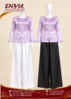 Thuê áo bà ba nữ tím cà