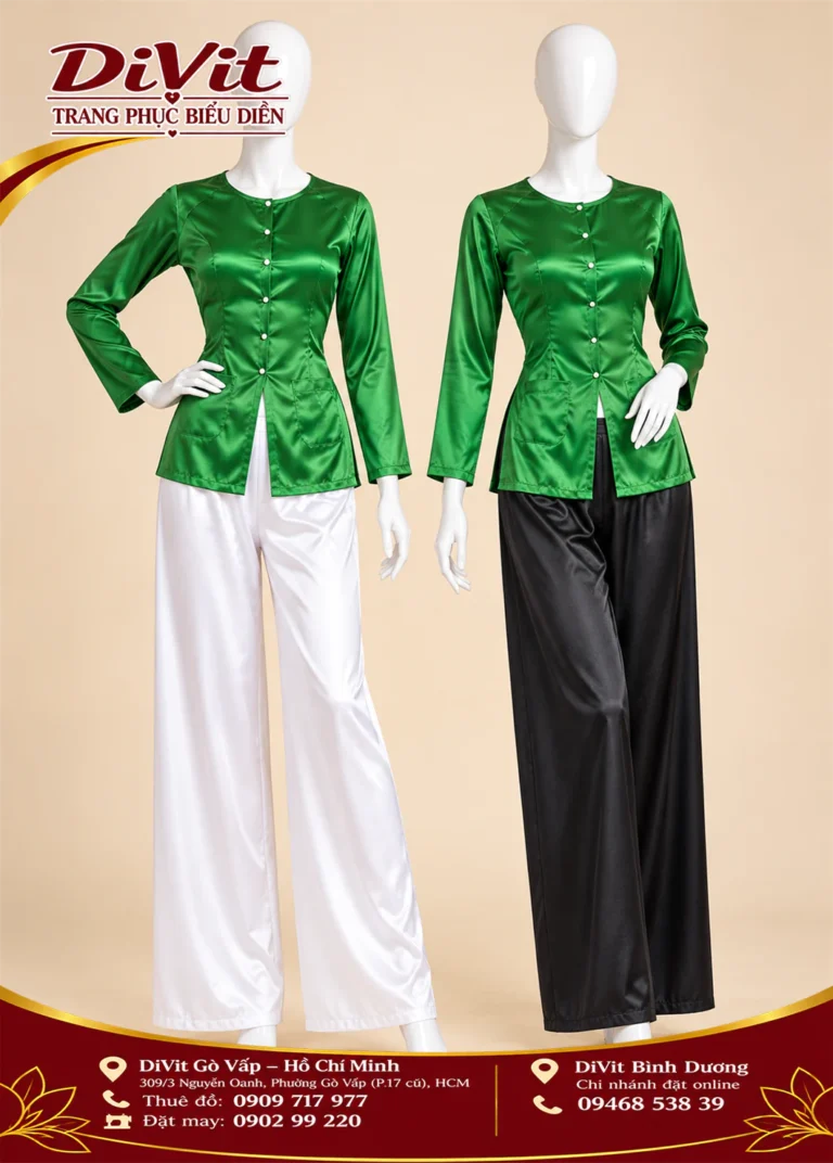 Thuê áo bà ba nữ xanh lá