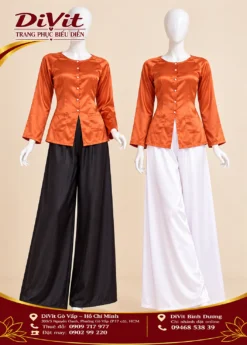 Thuê áo bà ba nữ cam đậm