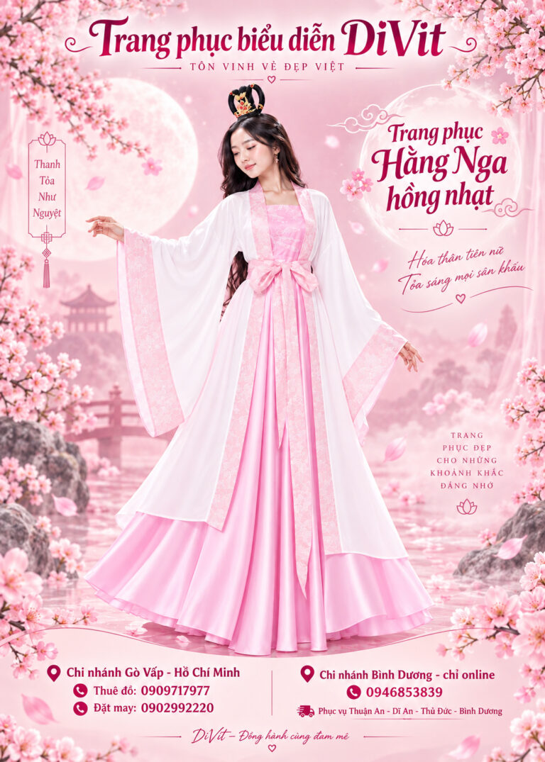 Thuê trang phục Hằng Nga hồng