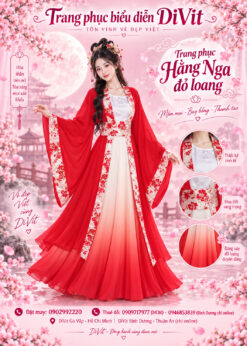 Trang phục Hằng Nga đỏ loang trắng