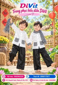 Trang phục múa bà ba trắng trẻ em