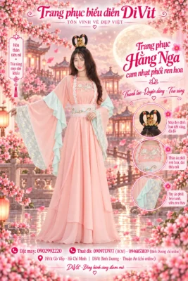 Trang phục Hằng Nga cam nhạt