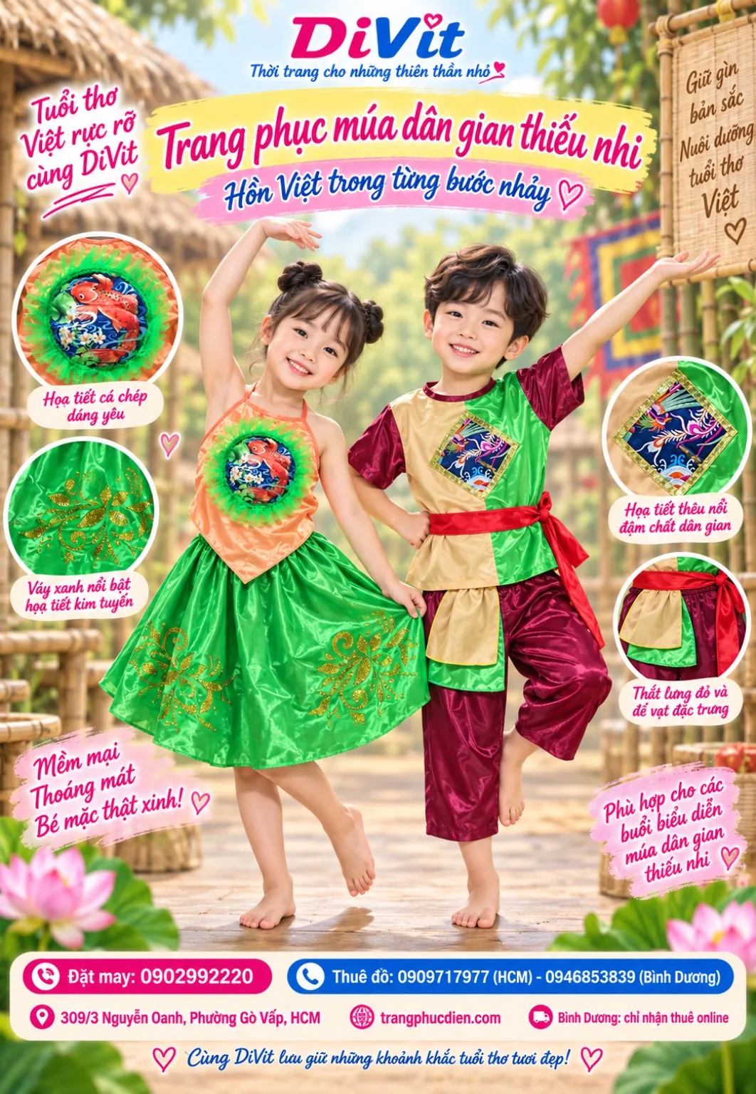 Thuê đồ múa đồng dao váy yếm
