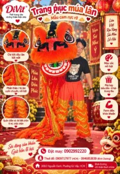 Cho thuê đồ múa Lân màu cam