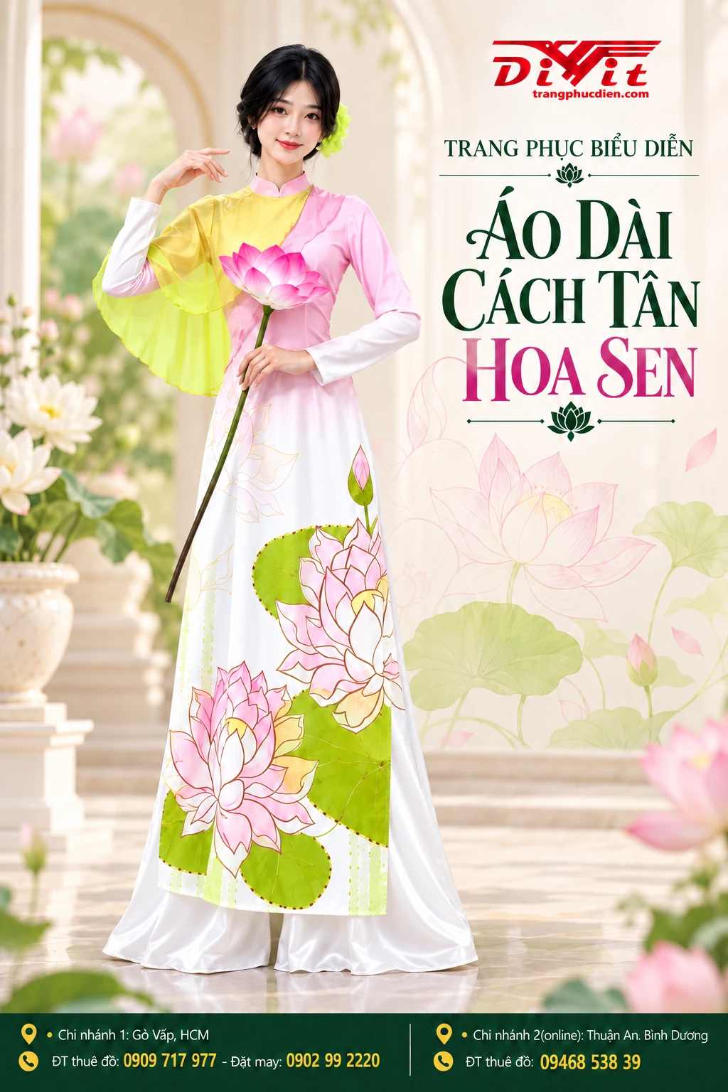 Áo dài cách tân hoa sen