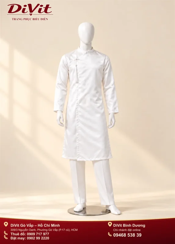 Áo dài nam trắng