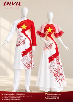 Cặp áo dài bản đồ Việt Nam