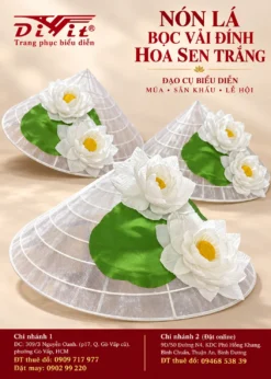 Nón lá đính hoa sen trắng