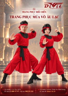 Thuê đồ múa võ đỏ đen cho nhóm