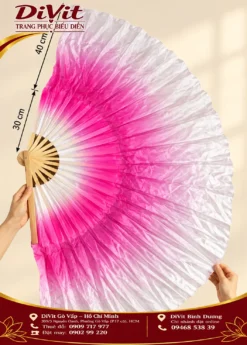Quạt múa hồng trắng