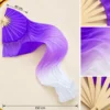 Quạt lụa múa tím loang trắng