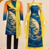 Thuê áo dài múa cặp xanh