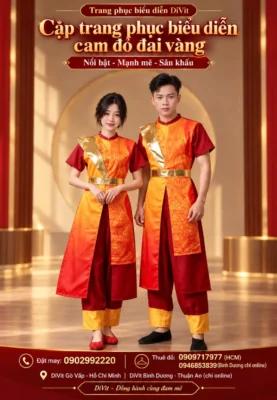 Trang phục múa cặp đỏ cam