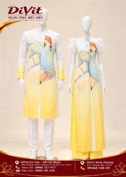 Áo dài cặp nam nữ múa nhóm