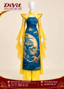Thuê áo dài múa cặp xanh